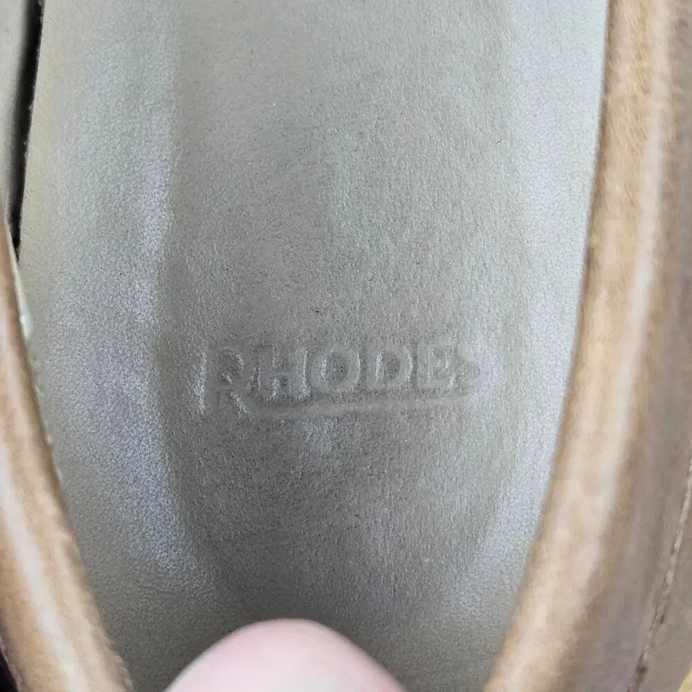 Rhodes Footwear Mens 10.5 Ashby Brown Leather Casual Daily Lug Sole Penny Loafer